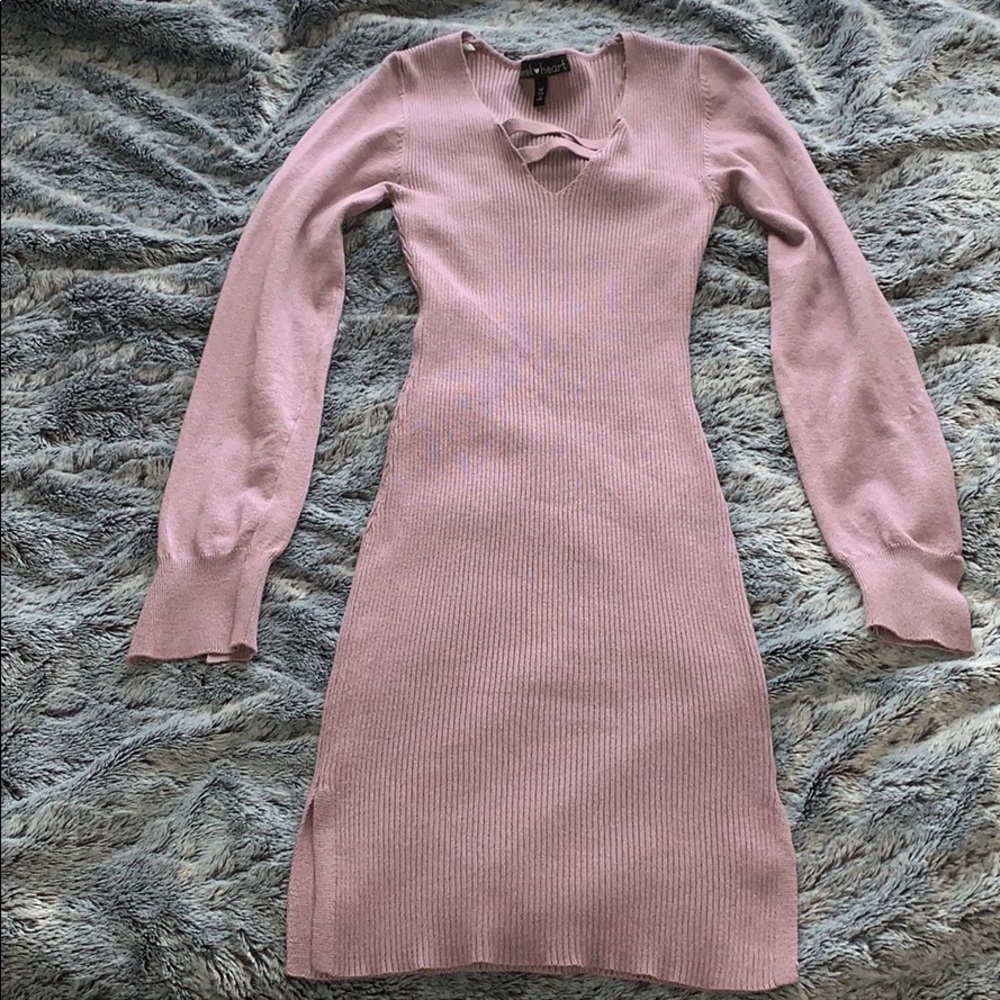 Knit Long-sleeve Midi Dress